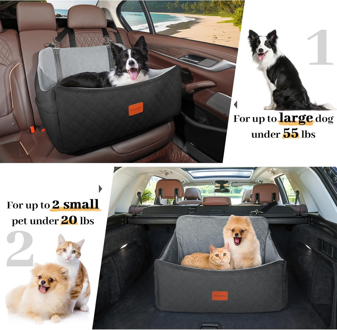 Wooaidagg Dog Car Seat for Medium & Large Dogs Up to 55lbs