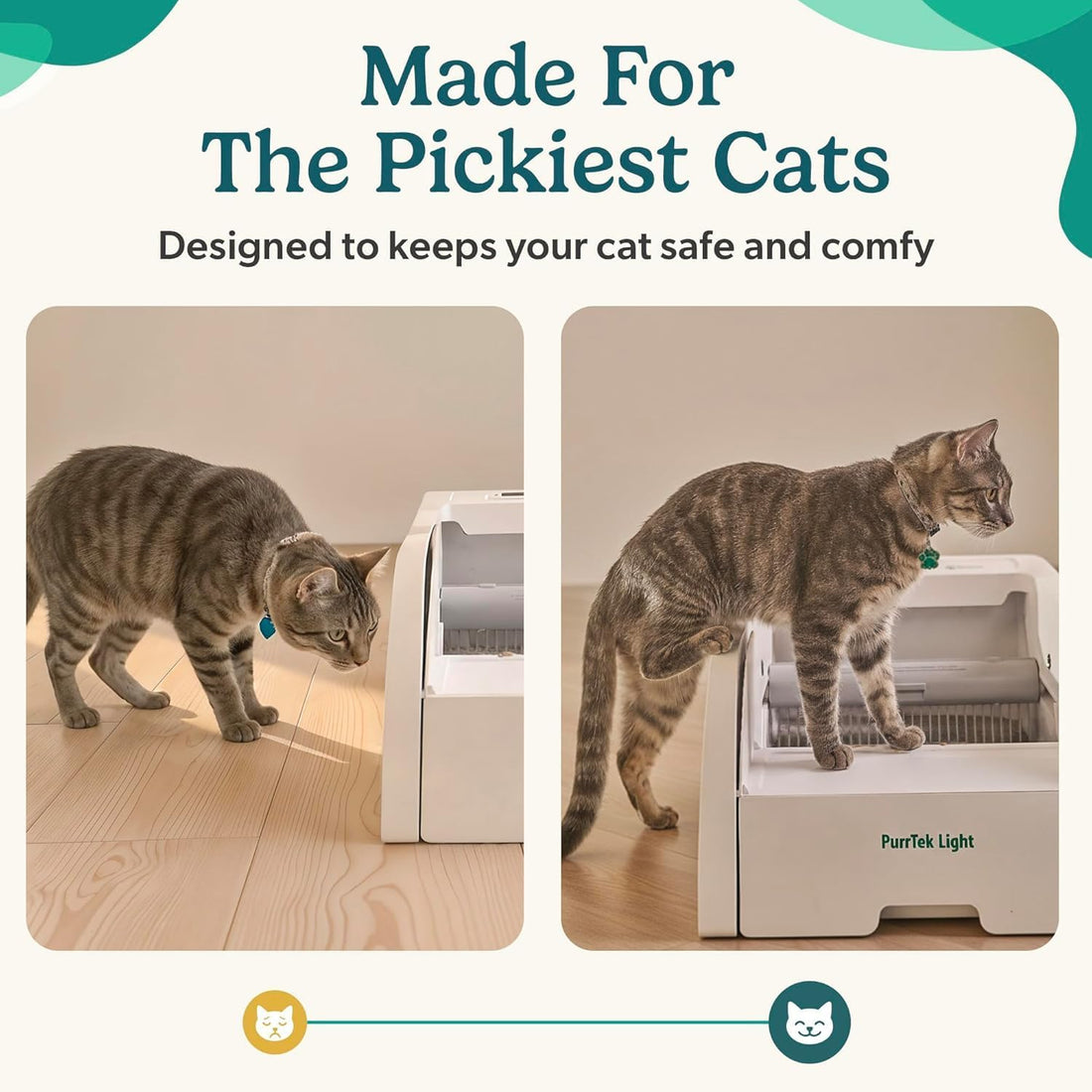 PetCove PurrTek Light Open Top Automatic Litter Box Self Cleaning