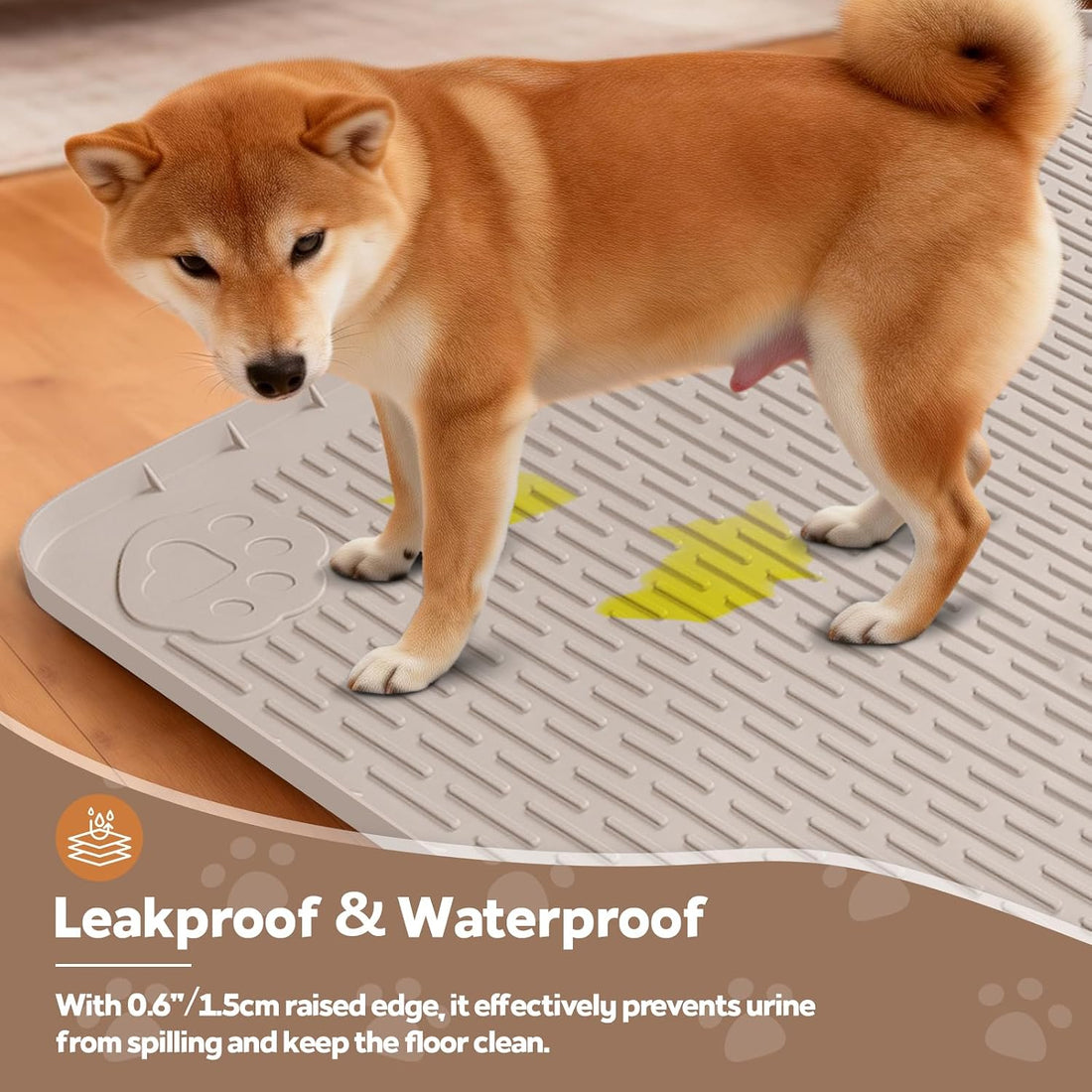 Silicone Dog Crate Mat 40"x 28" Under Dog Crate Kennel Pad Mat