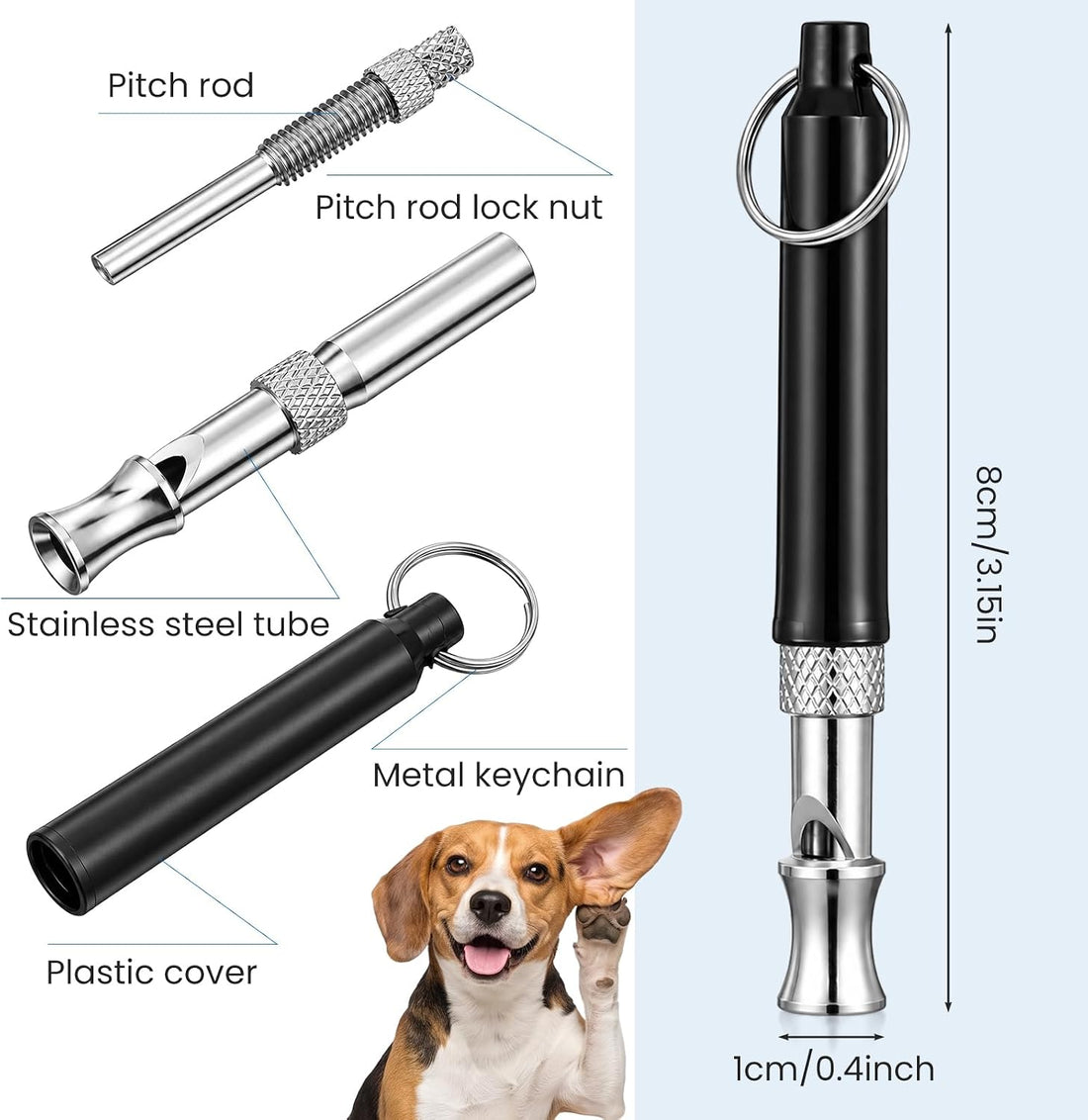 2 Pack Adjustable Ultrasonic Dog Whistle