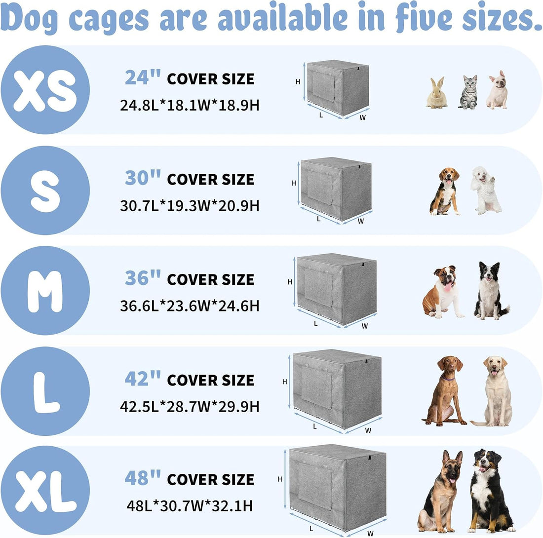Akinerri Dog Crate Cover, Kennel Covers with Mesh Window, 42 in