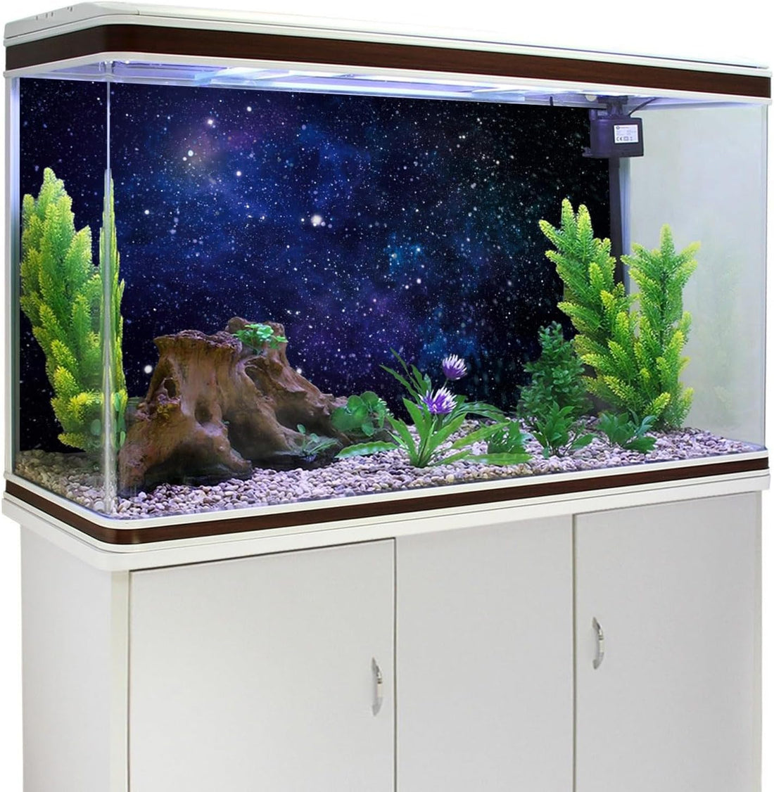 36x24 inches Galaxy Aquarium Backdrop Blue Starry Sky Fish Tank