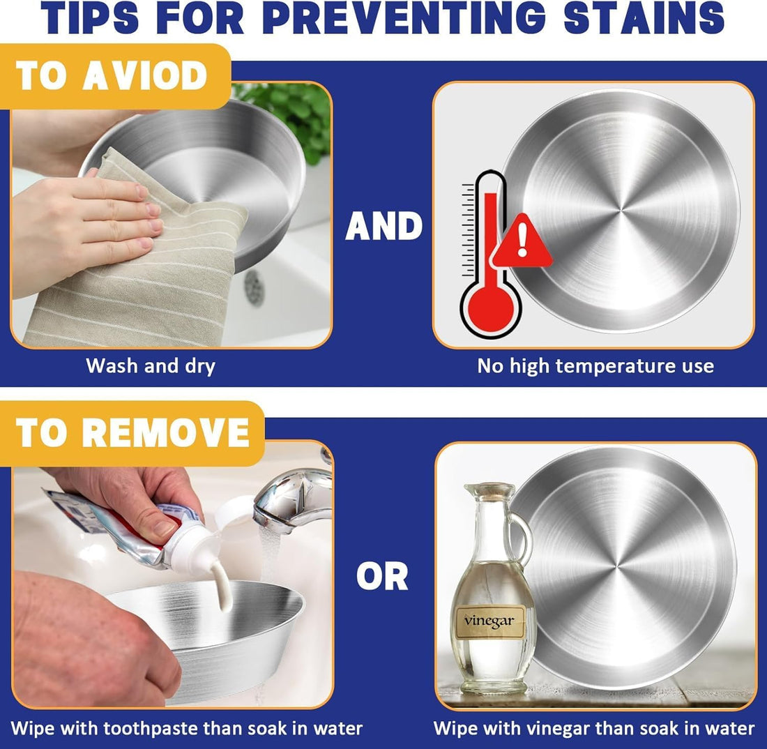 4-Pack 304 Stainless Steel Cat Food Bowls, Non-Slip Basic Dishes