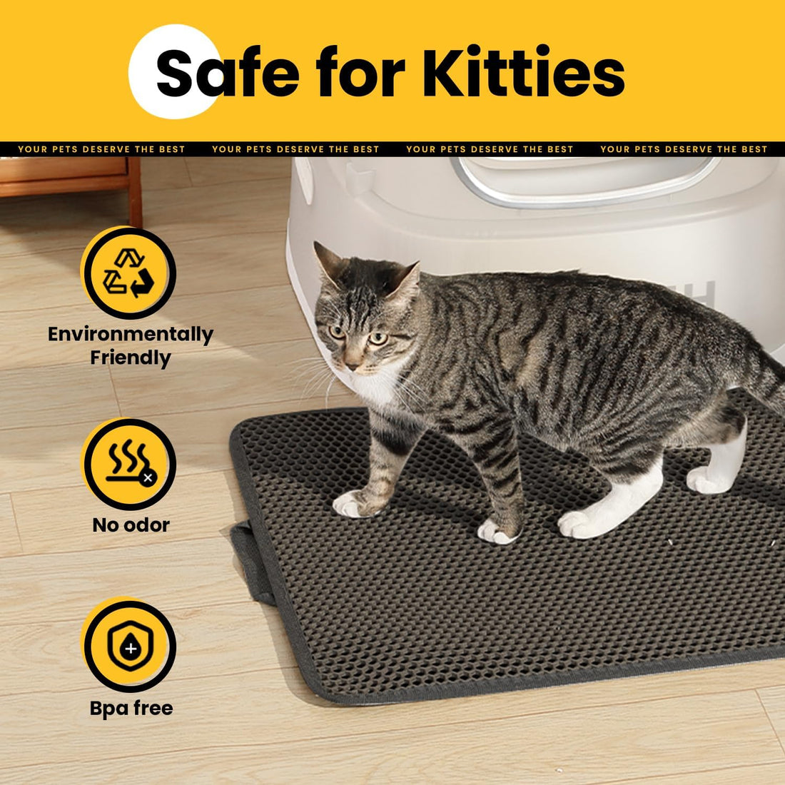 Cat Litter Mat Compact Size 23.6"x14.6" for Small Spaces