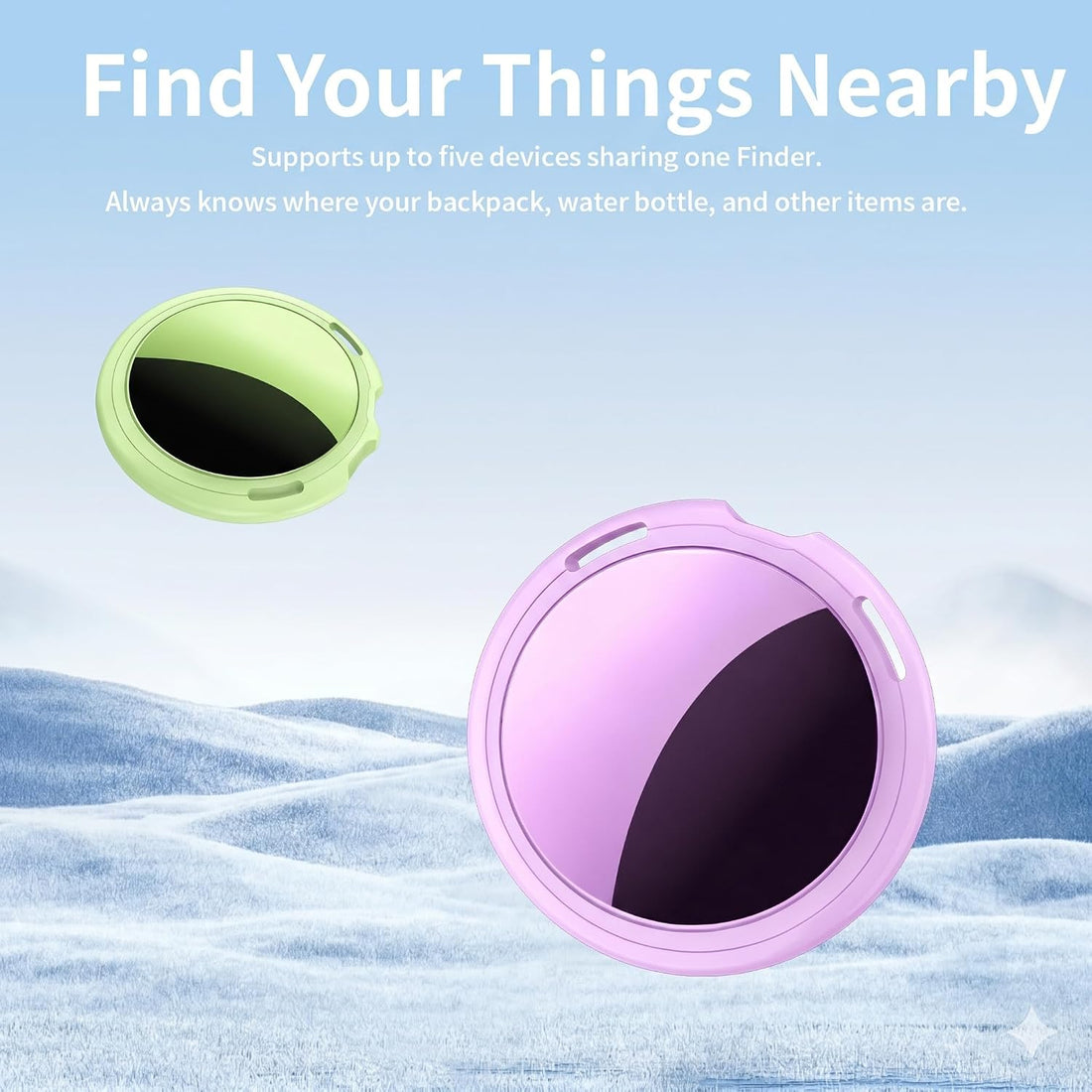 2 Pack Tracker Tags Finder Apple Find My MFi Certified Waterproof iOS