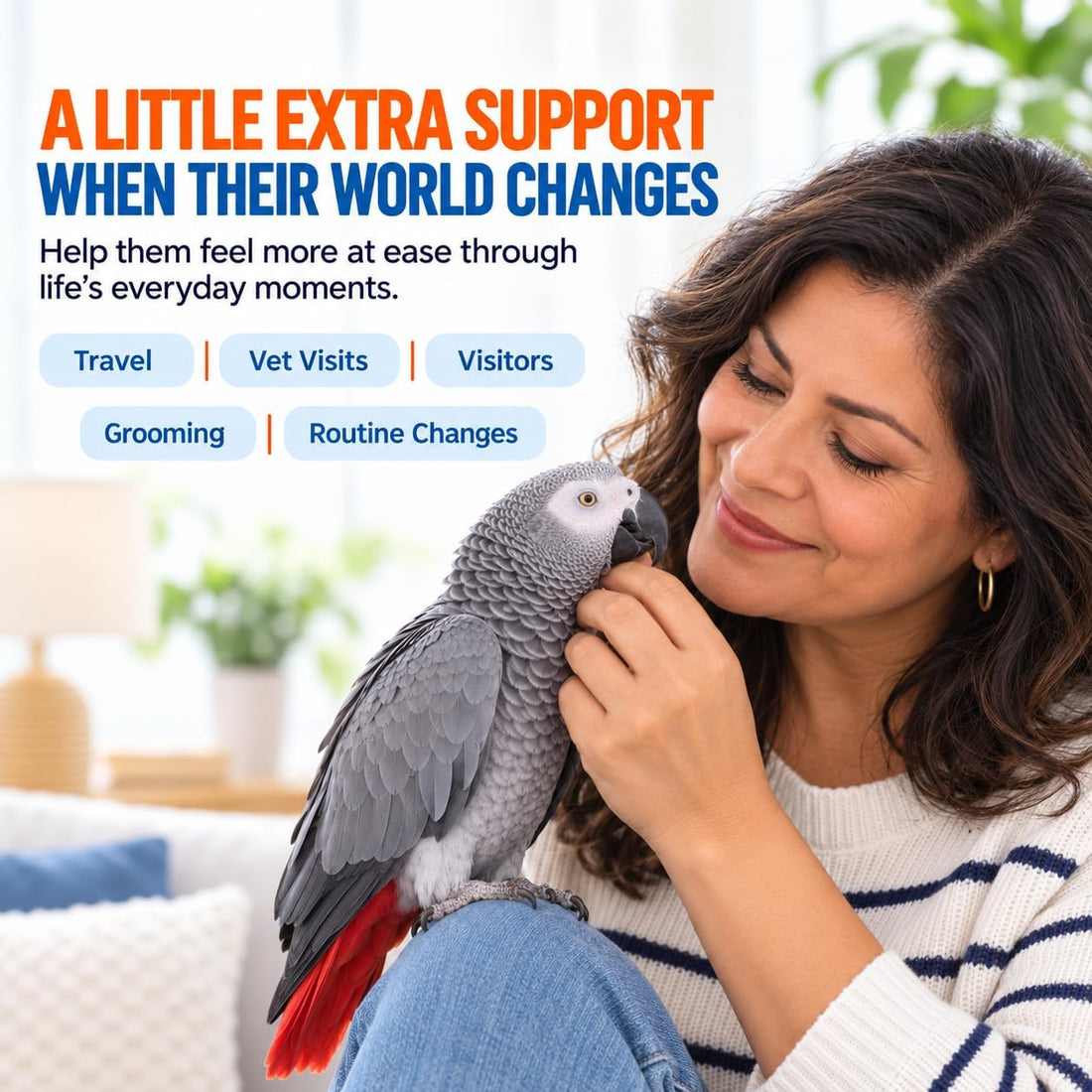UnRuffledRx Bird Calming Supplement for Parrots | L-Theanine + GABA