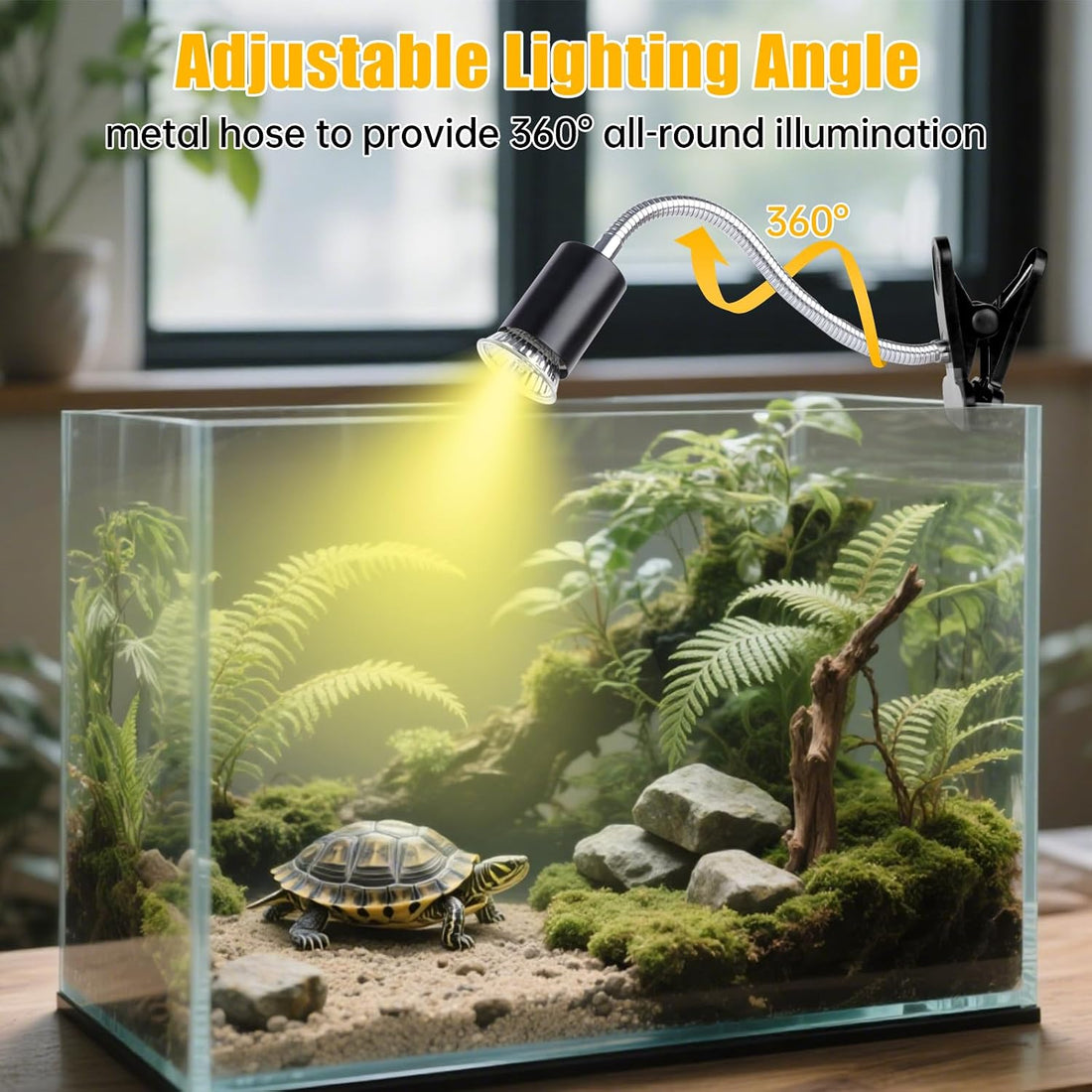Turtle Basking Light, Tortoise Lamp UVA UVB Heat Bulbs -2 Pack 50W