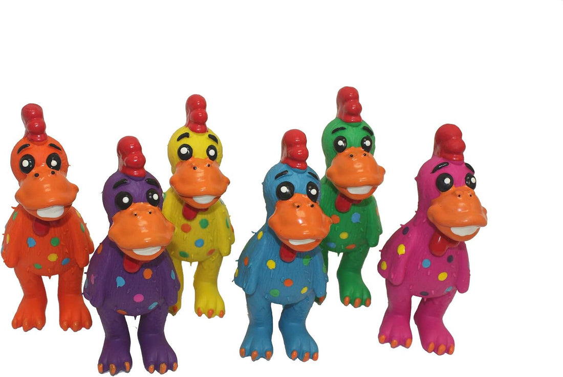 Multipet's Mini Globken Latex Plush Filled Polka Dot Chicken Dog Toy