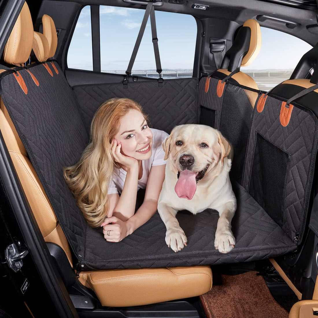 YJGF Back Seat Extender,Dog Seat Cover for Back Seat,Hard Bottom Car