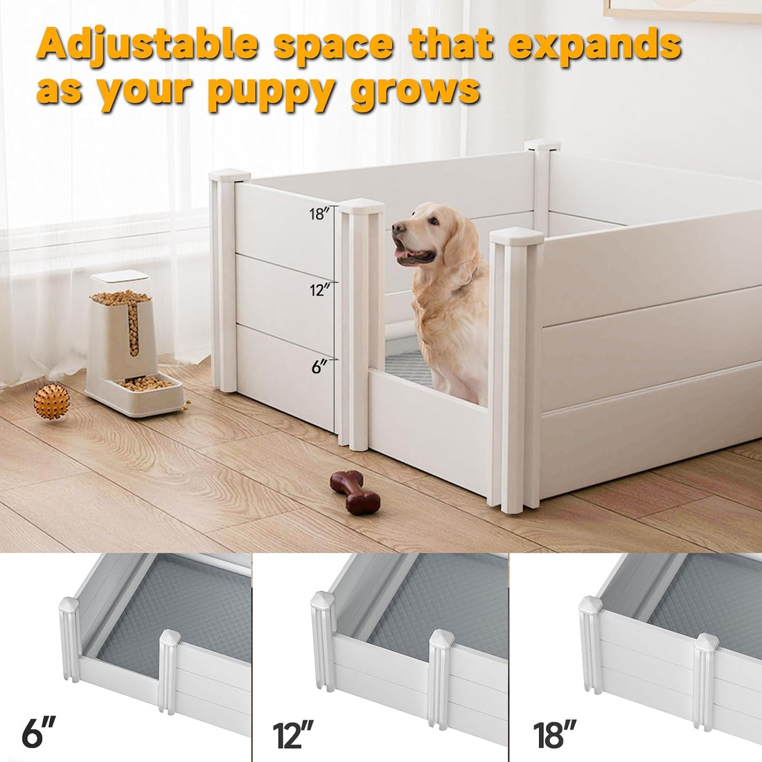 Whelping Box for Dogs, Puppies, with Pig Rails Washable Pad