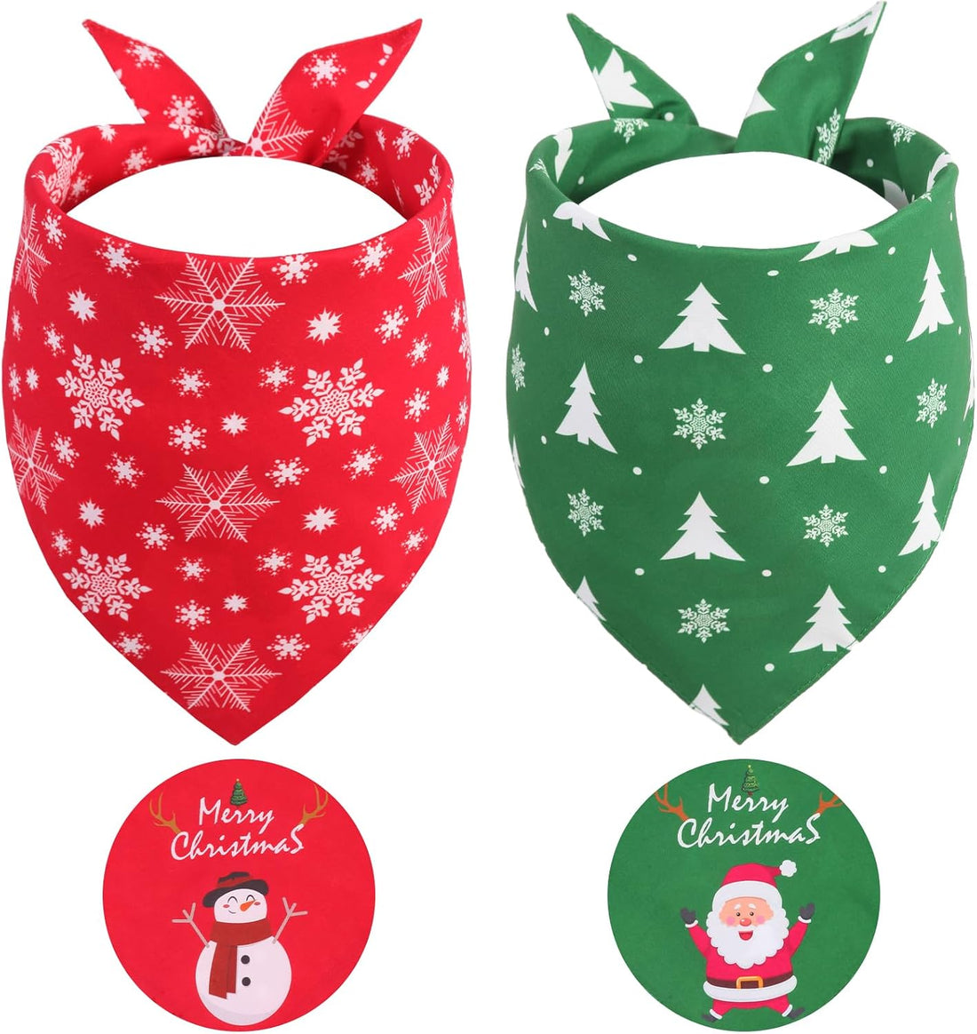 Halloween Dog Bandanas Large 2PCS, Plaid Scarfs for Boy and Girl