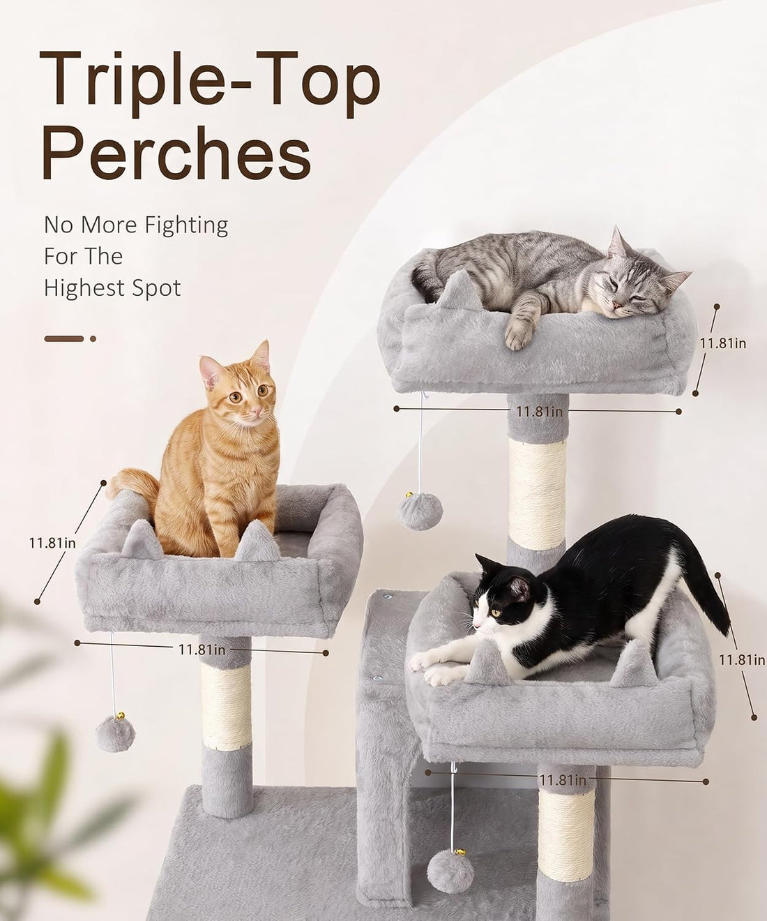 Cat Tower, 71 Inch Heavy Duty Cat Tree for Large Cats