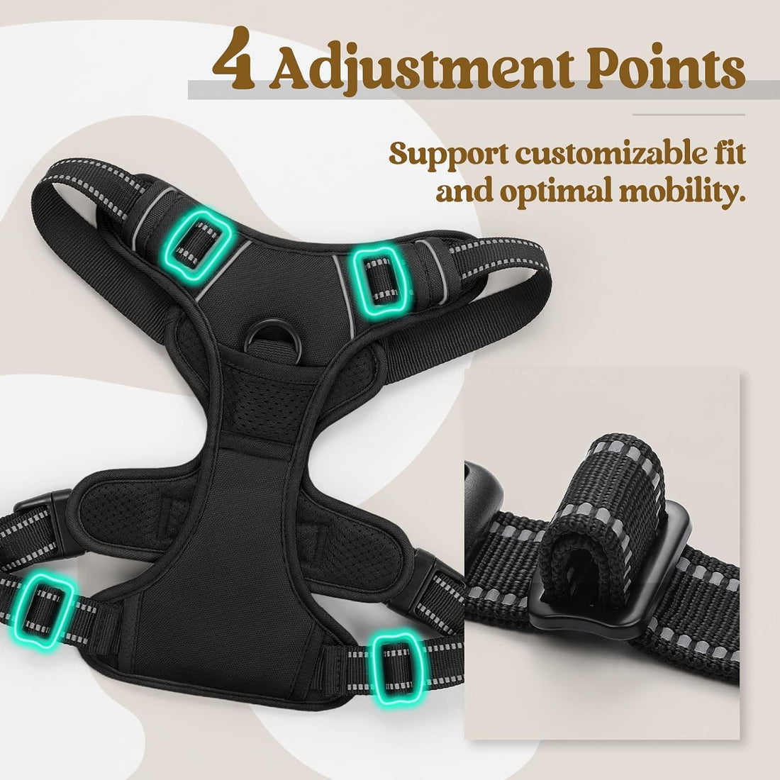 rabbitgoo Dog Harness No Pull with 2 Leash Clips