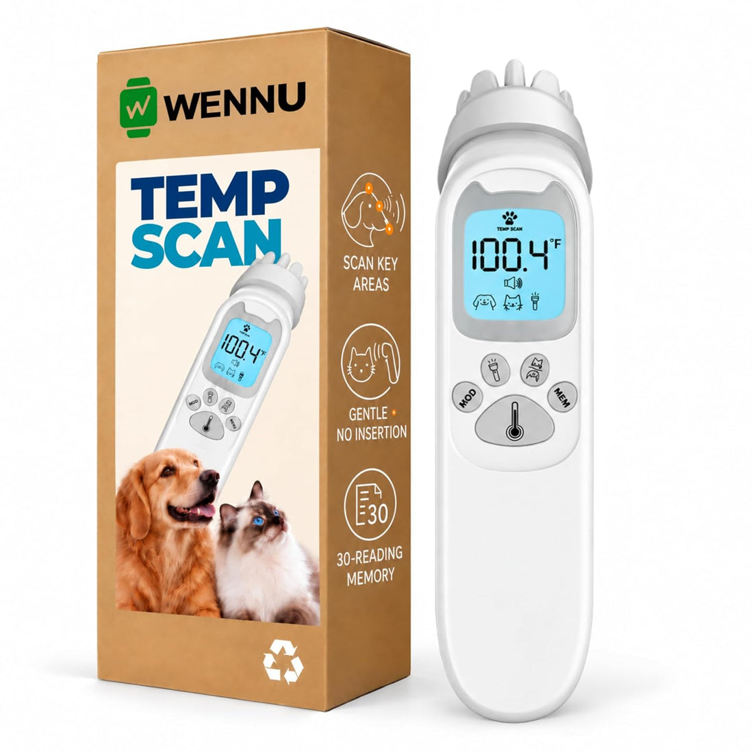 Non-Contact Pet Thermometer for Dogs and Cats