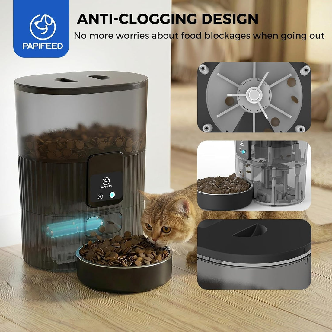 PAPIFEED Automatic Cat Feeder with App, WiFi Auto Cat Feeder