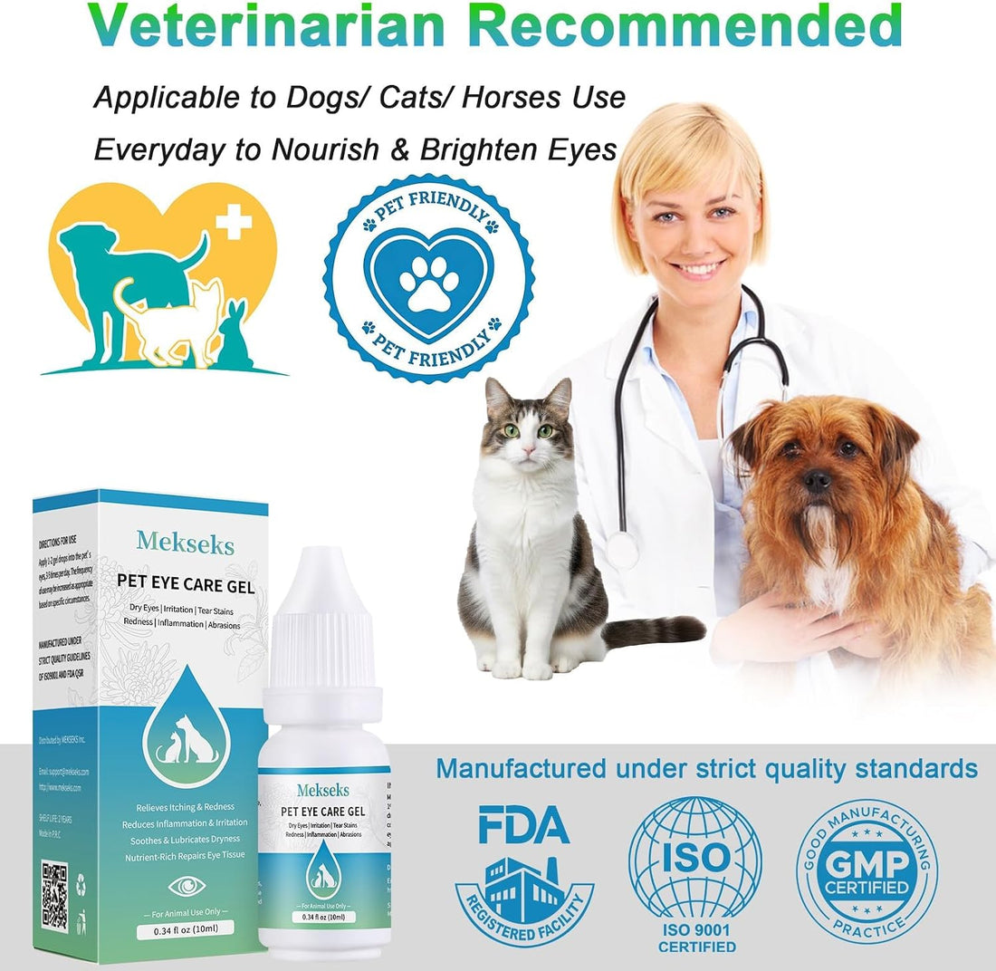 Pet Eye Care Gel Drop for Dogs, Cats, 1% Hyaluronan Eye Drops
