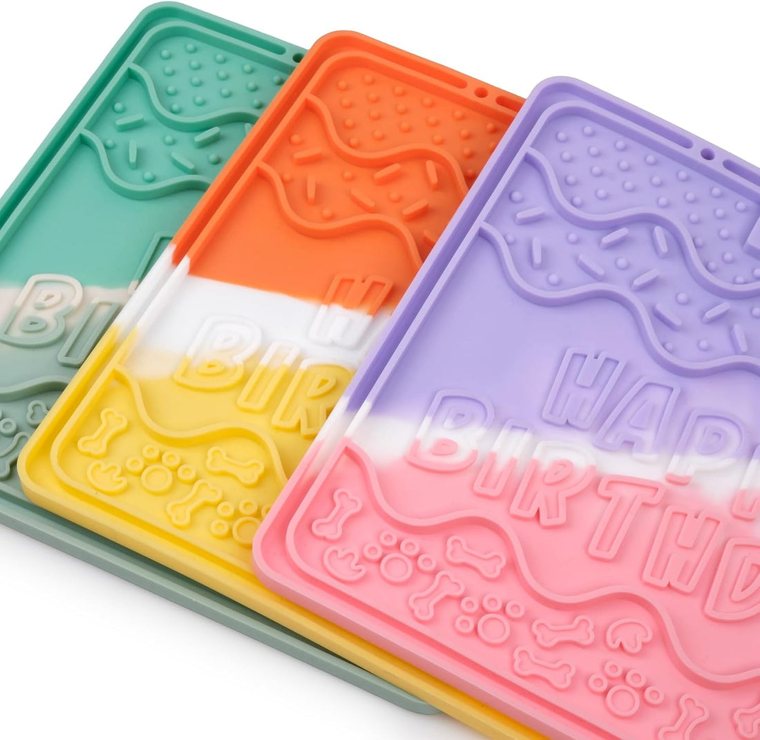 CHEWFFON Dog & Cat Lick Mat, Birthday Silicone Licky Pad