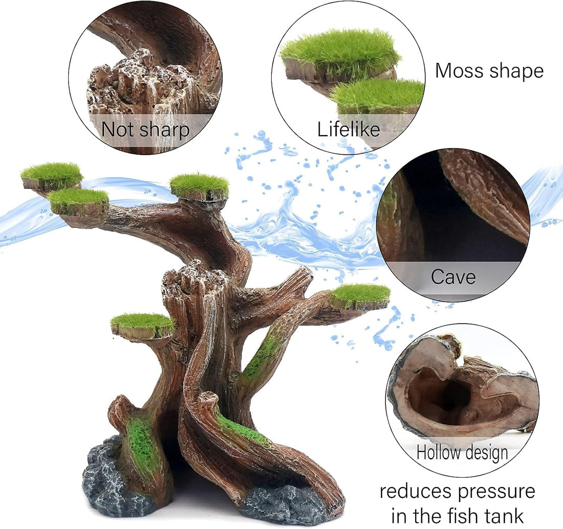 relaqcc Reptile Decor Aquarium Decorations Artificial Moss Resin Fish