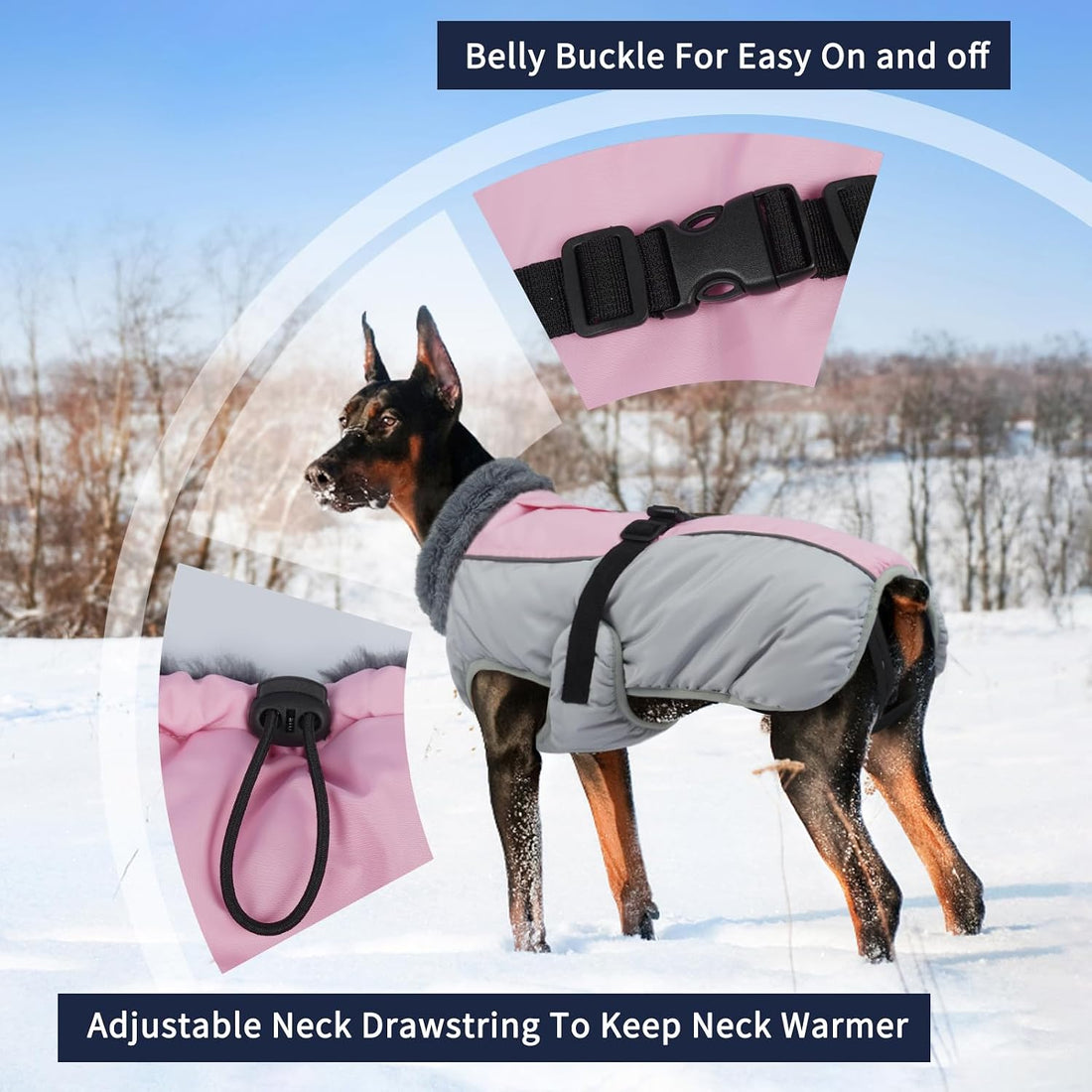 IECOii Extra Warm Dog Jackets for Large Dogs