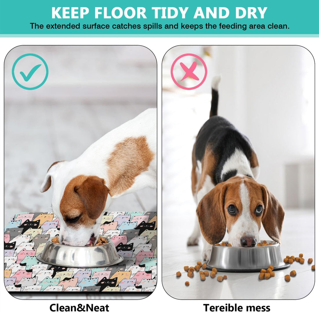 Pet Feeding Mat for Floors Waterproof Dog Mat for Food and Water