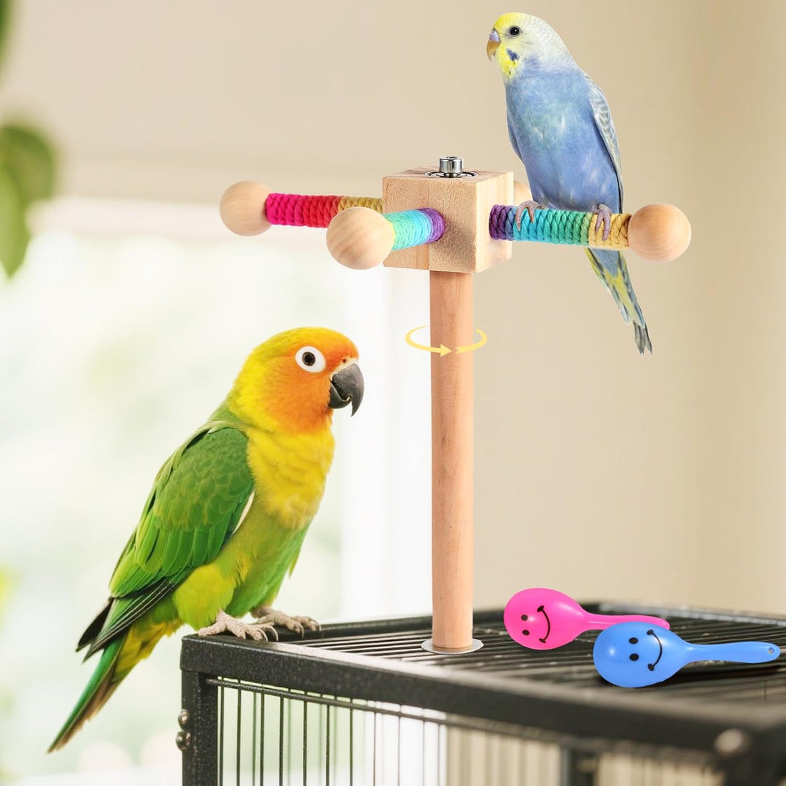 Kyouki Bird Perch Toy Parakeets Toy for Small & Medium Parrots
