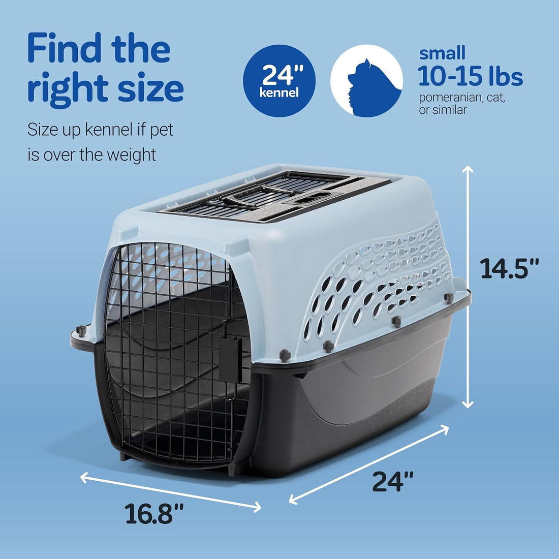 Petmate Plastic Pet Kennel for Cats & Small Dogs