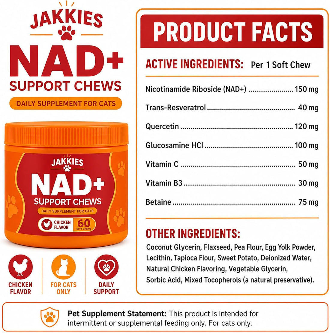 Support Chews for Cats, Energy & Vitality, Immune System
