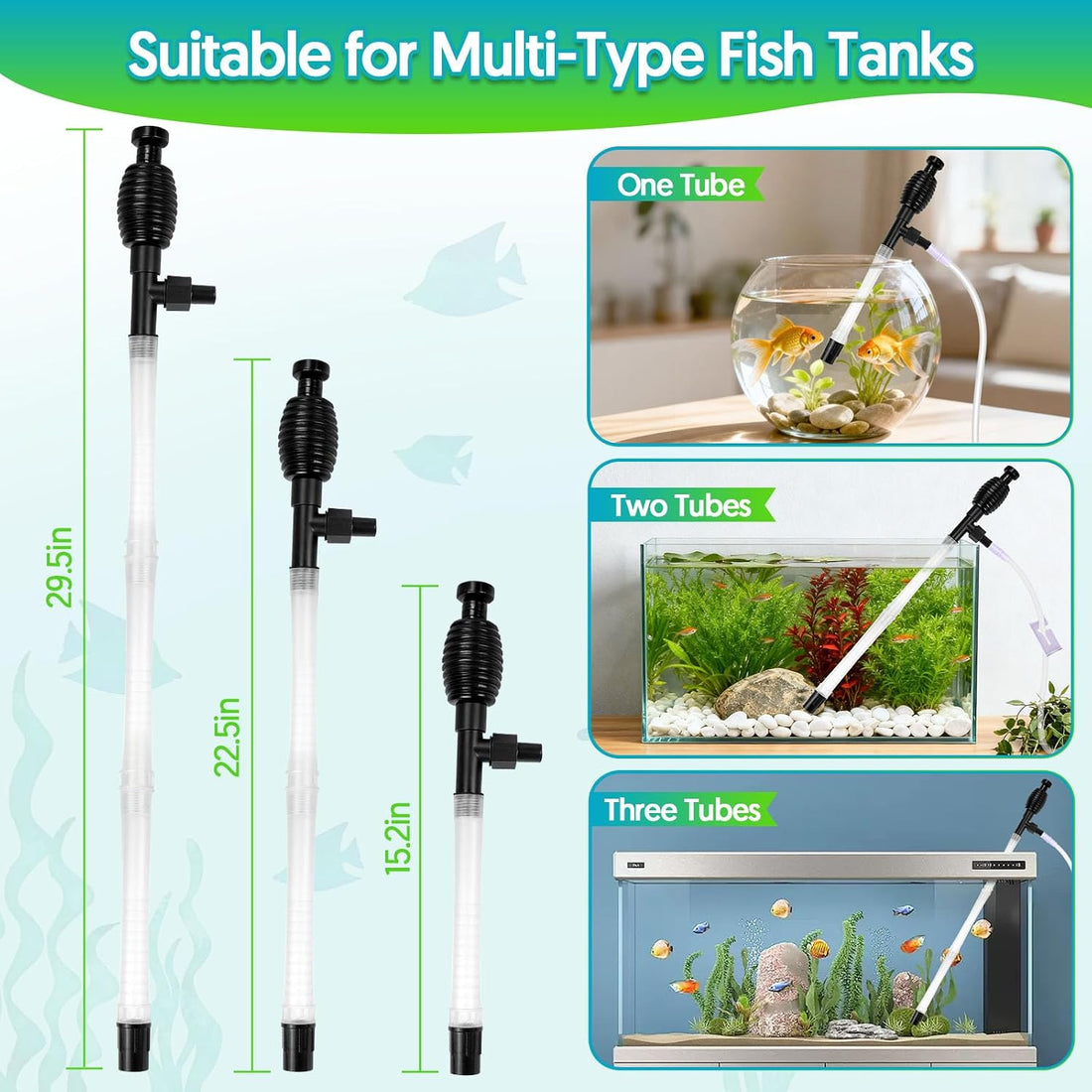 Fish Tank Cleaner Gravel Vacuum for Aquarium