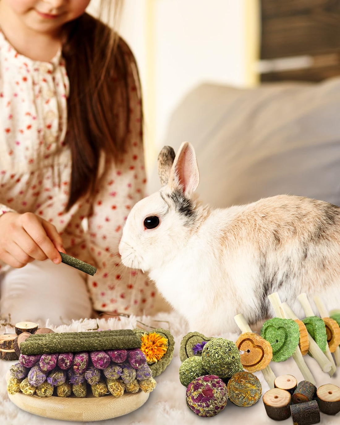 68pcs DIY Rabbit Chew Toys,Rabbit Toy for Bunnies Boredom
