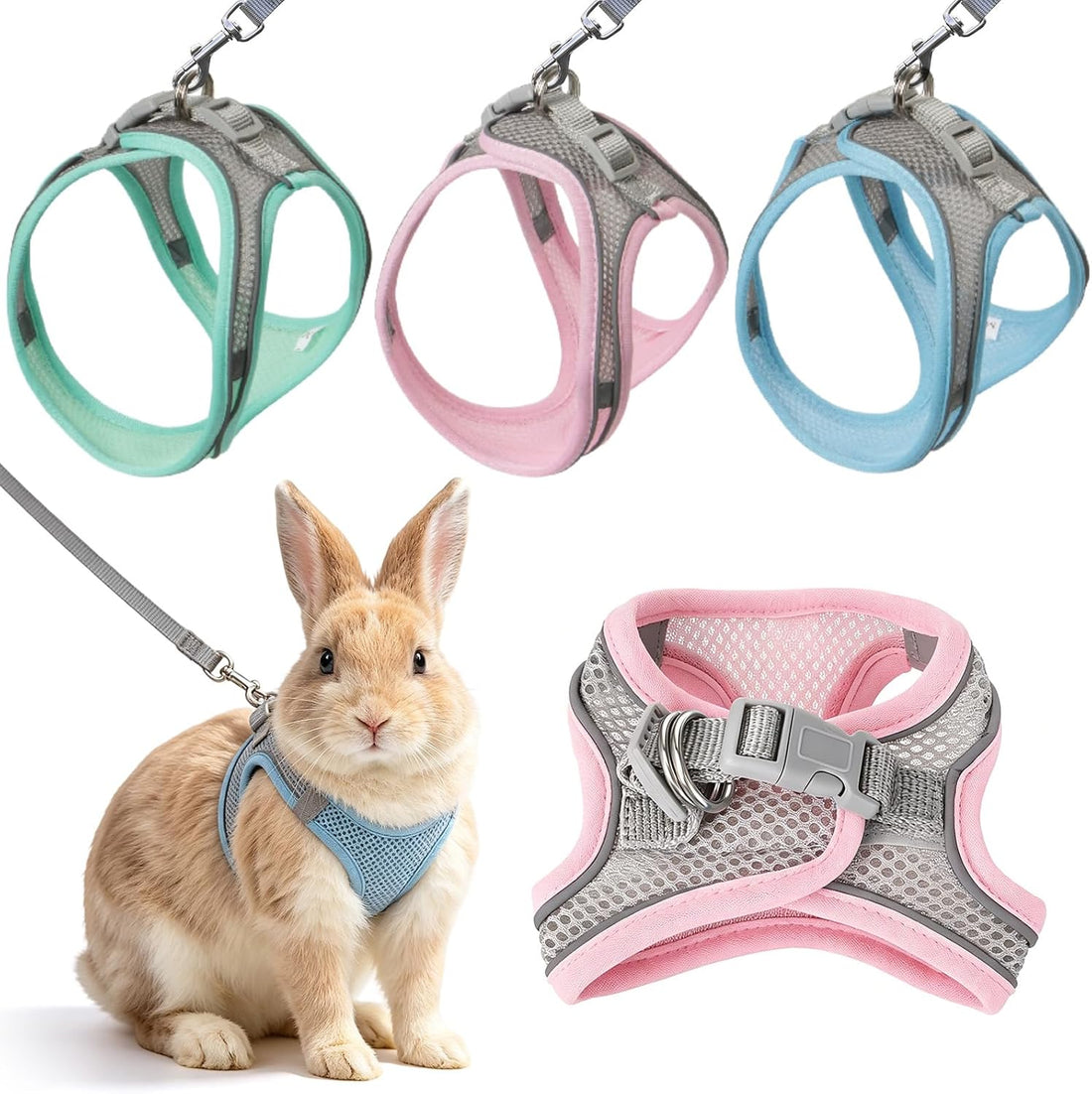 Rabbit Harness and Leash Set for Bunny, Reflective Small Pet Vest