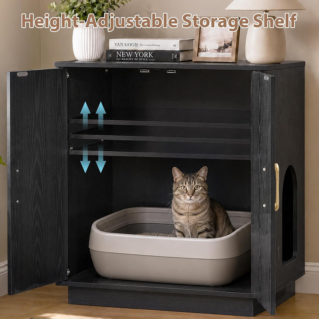 Gitelsnour 30.9'' Litter Box Enclosure Furniture- Hidden Storage