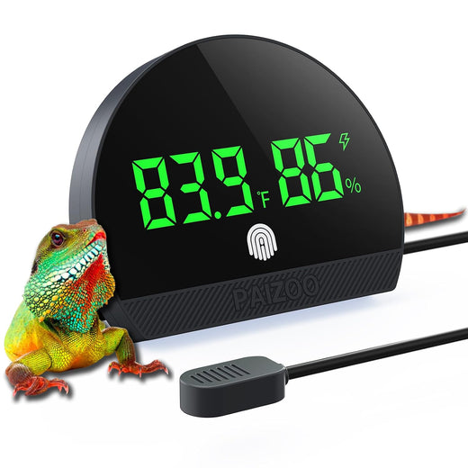 PAIZOO LED Rechargeable Reptile Thermometer Hygrometer