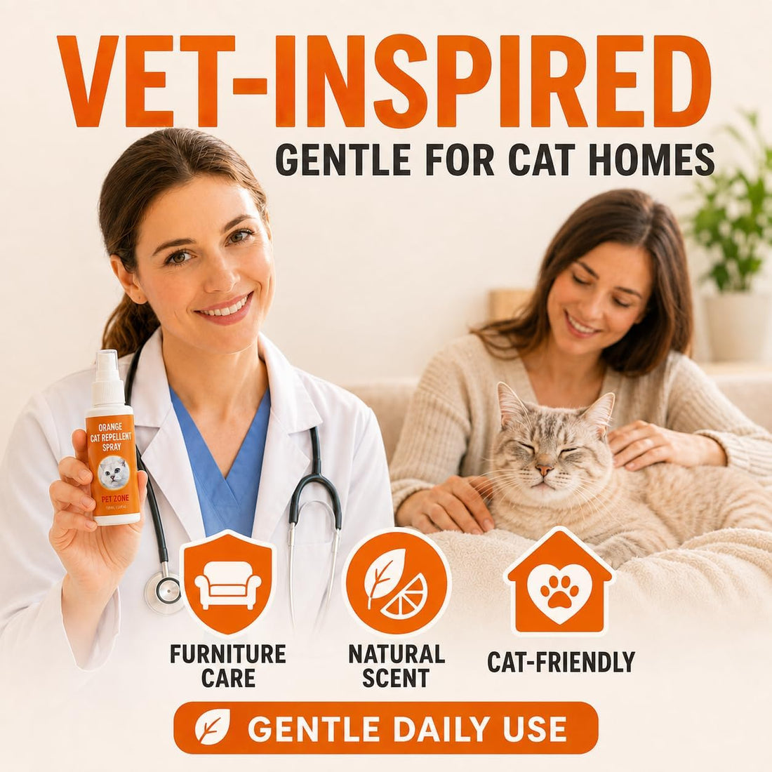 Cat Deterrent & Repellent Spray Anti-Scratch Training Aid 2 Pcs