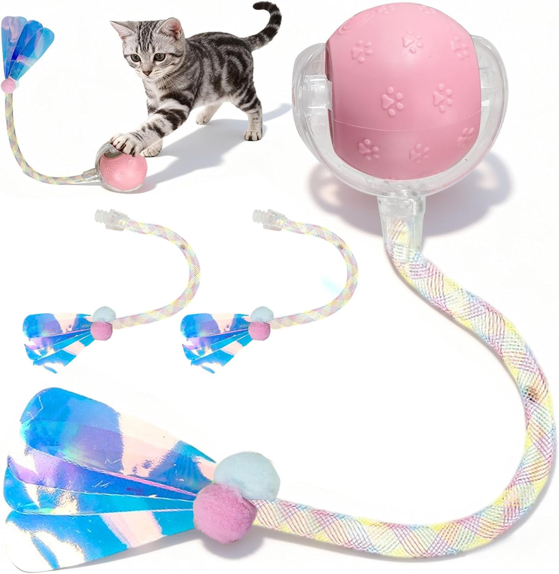 Rocfish Interactive Cat Toys for Indoor Cats, Automatic Cat Ball Toy
