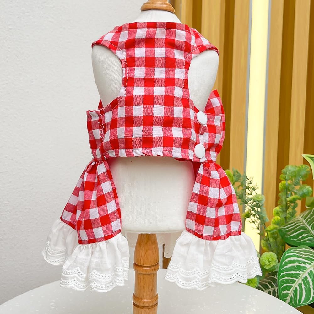 Plaid Pet Dress - Cute Dog & Cat Checkered Outfit