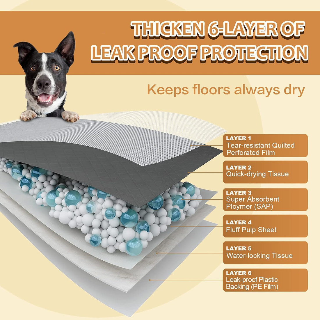 HIDOGGYLD Charcoal Puppy Pads with Adhesive Tape