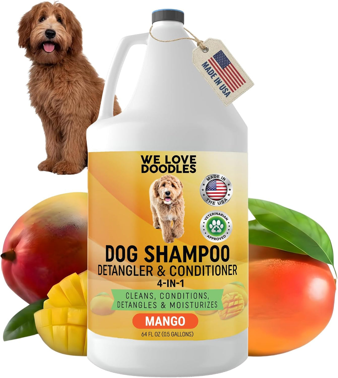 We Love Doodles Dog Shampoo Half Gallon, Cleans & Detangles, Ocean