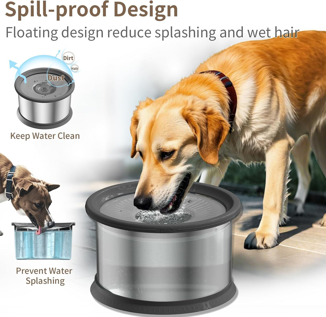 6.5L Dog Water Bowl No Spill 1.6 Gallon Stainless Steel Water Bowl