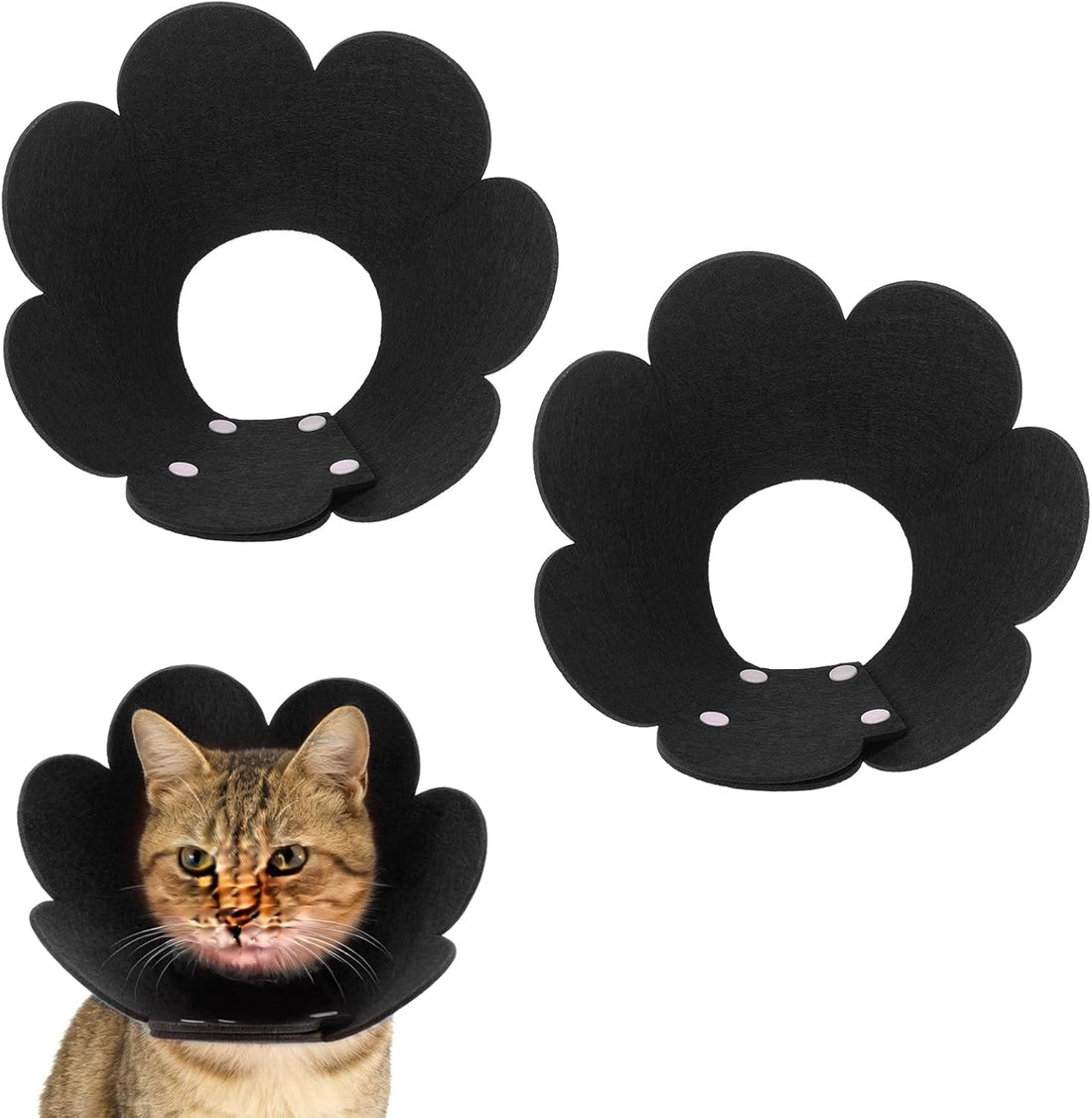 Cat Recovery Collar Cute Flower 2Pcs, L 10.2-12.2"