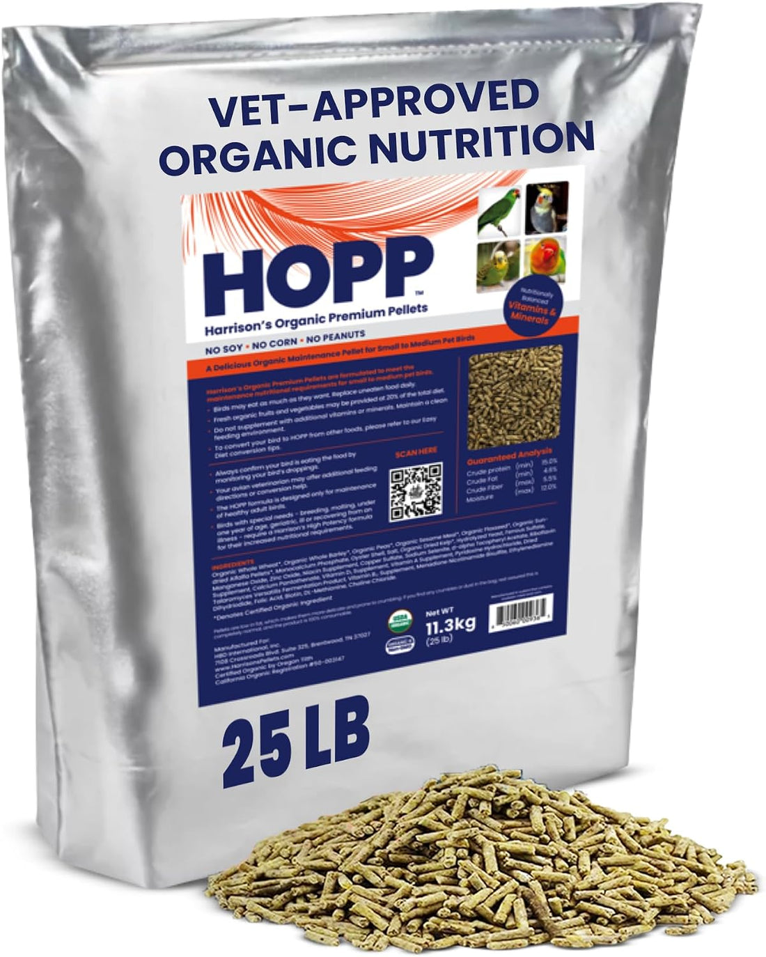 Harrison's Organic Premium Pellets HOPP - Certified Organic, Non-GMO