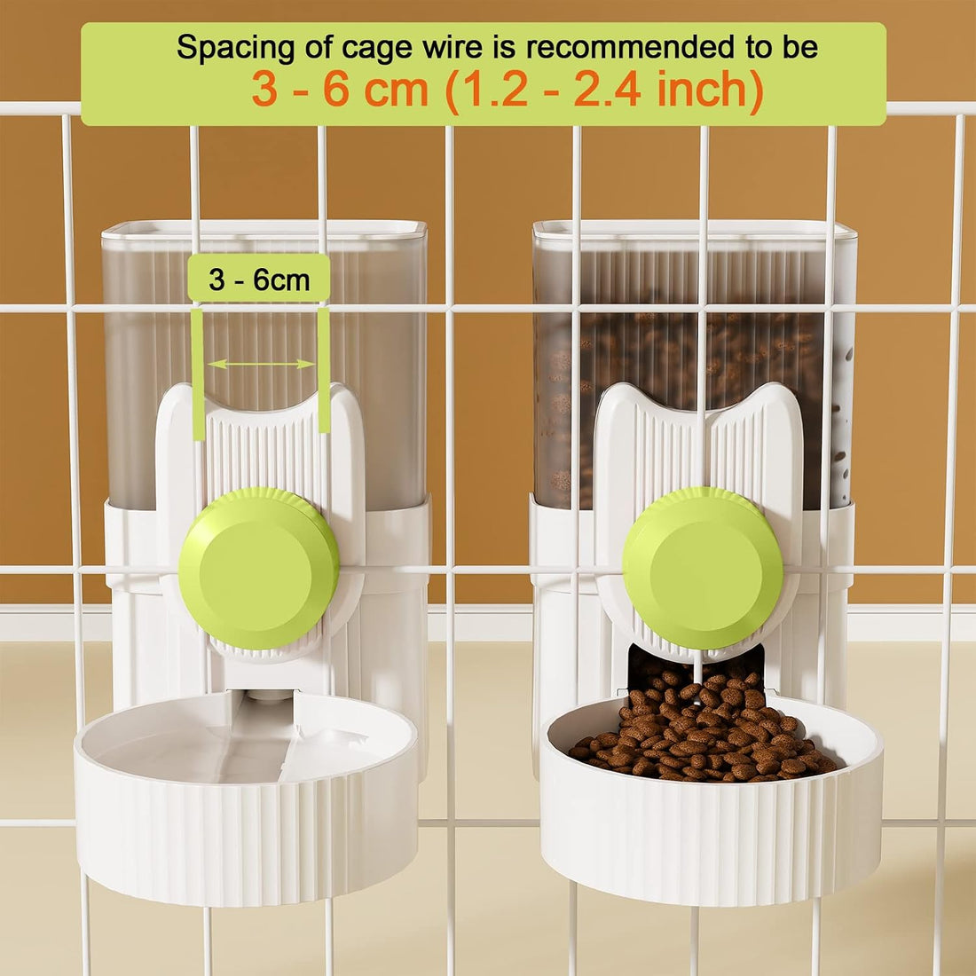 Lemtrflo Rabbit Water Dispenser, Cage Automatic Hanging Bunny Feeder