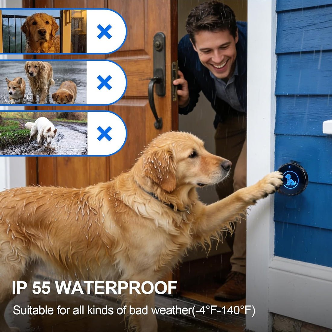 Dog Door Bell for Potty Training, Wireless Dog Doorbells to Go Outside