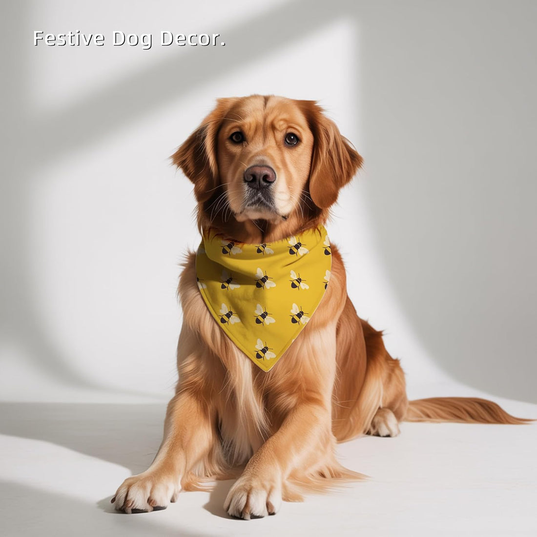 Yellow Bees Dog Bandanas, Honeybee Dog Scarf