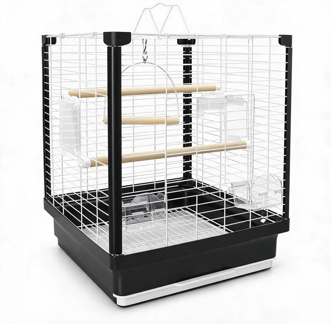 17.5inch Small Travel Bird Cage with Horizontal Wire for Parakeets