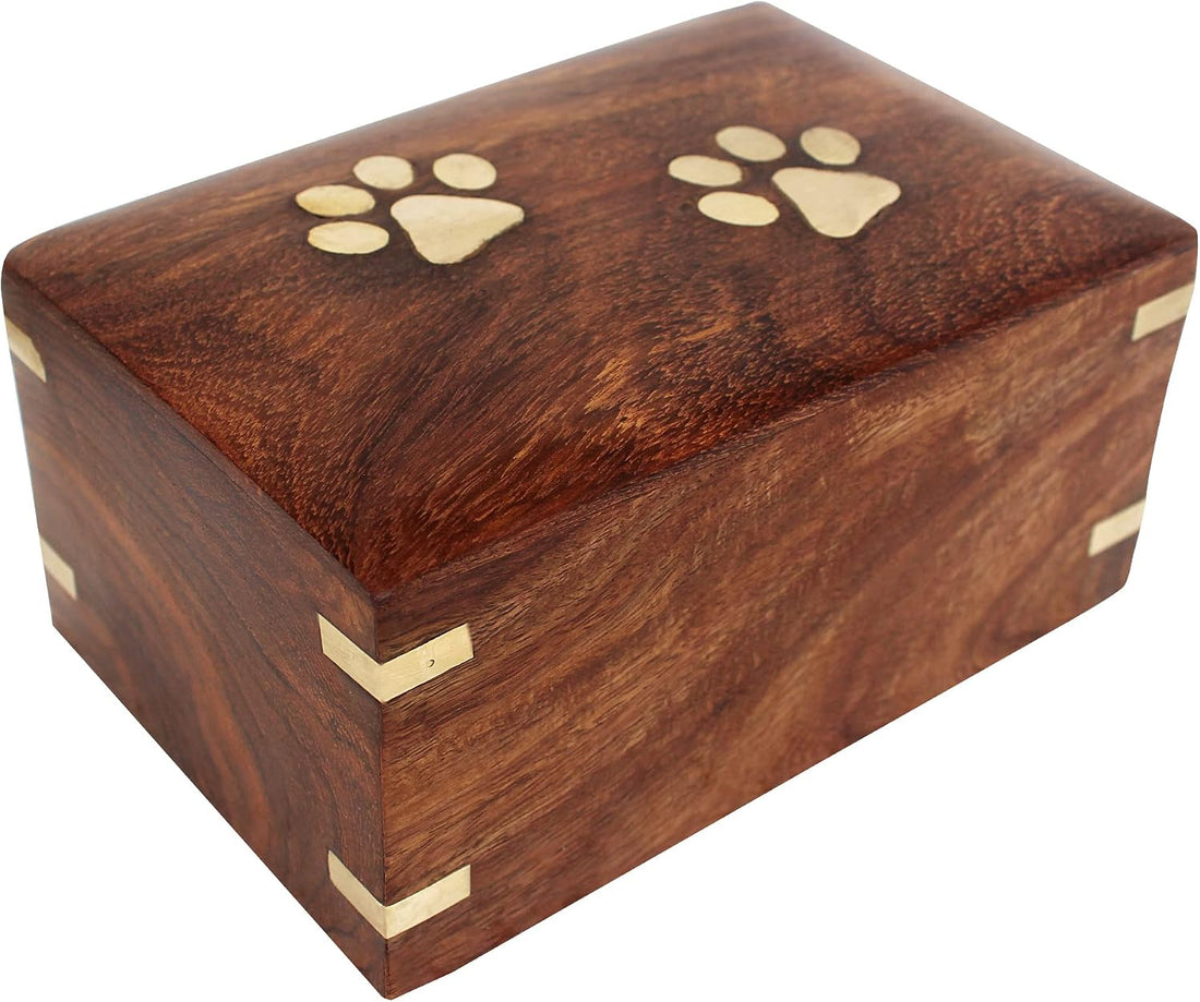 IBLAY Sheesham Wood Pet Urn Box for Dogs & Cats