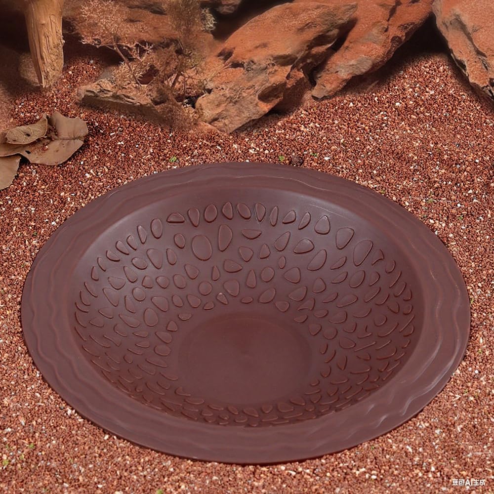 Turtle Bathing Pool Small, Resin Water Dish Feeding Bowl with Gentle