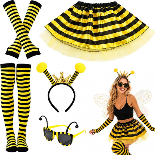 CZFDHP Bee Costume Adult 5-Piece Set, Halloween Costume Women