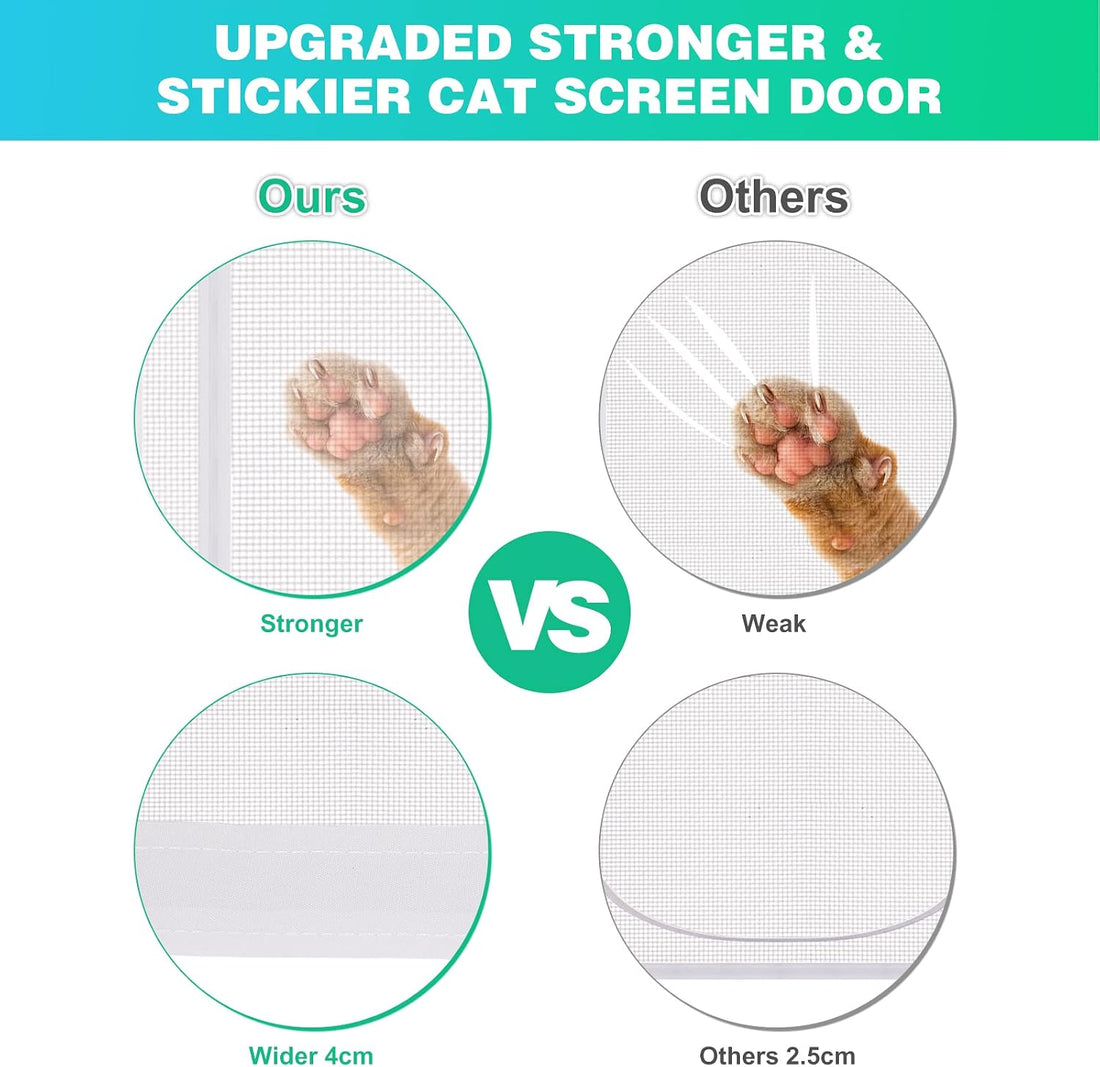 Reinforced Cat Screen Door, 35.5X82” Heavy Duty Pets Proof Screen