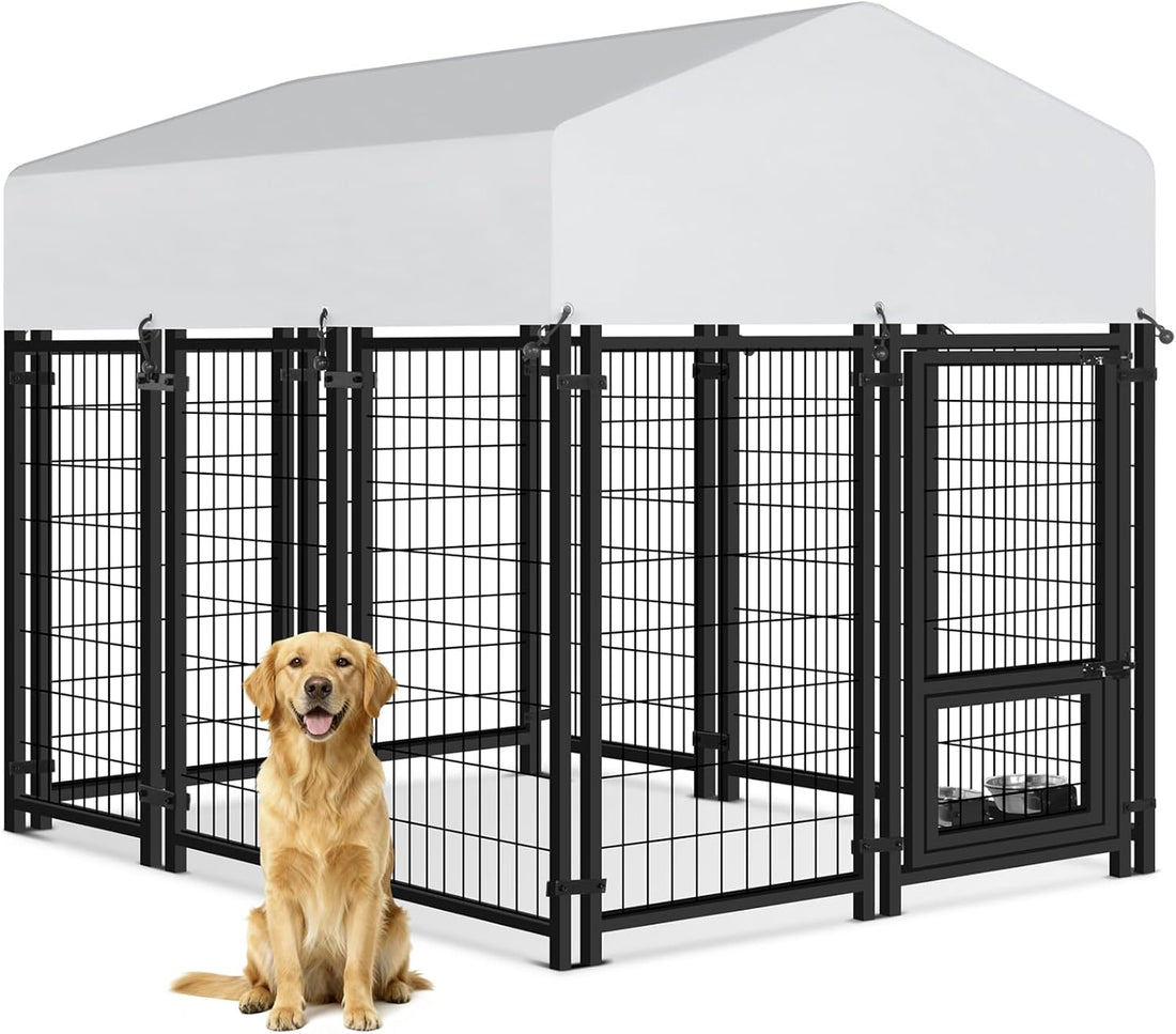Oranland 8x4x5FT Outdoor Dog Kennel for Small/Medium/Large Dogs