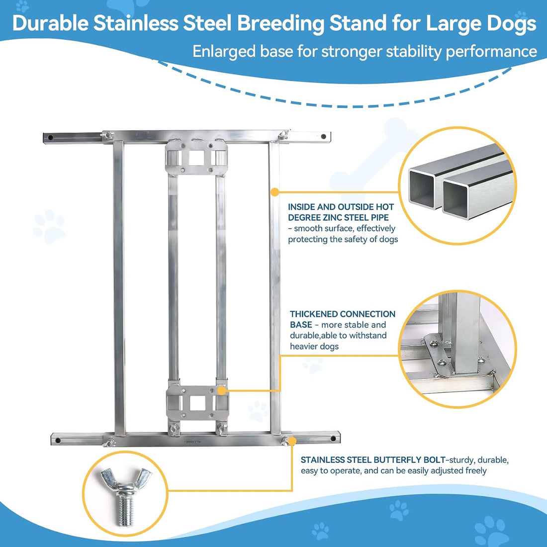 Dog Breeding Stand, Adjustable Stainless Steel Breeding Stand